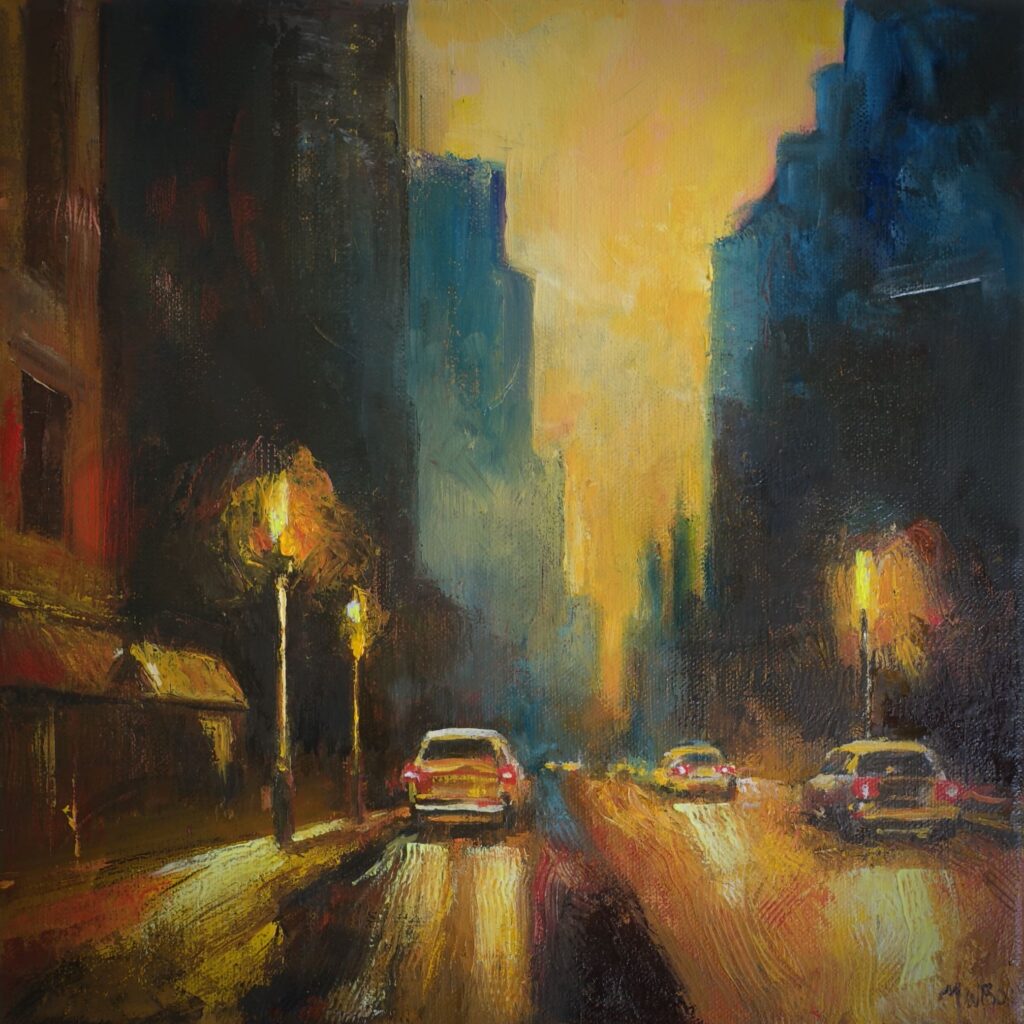going-to-work#1-12_x12_ oil-on-gallery-canvas
